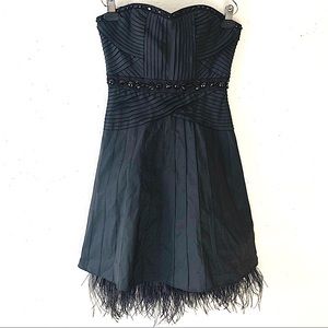 BCBGmaxazria strapless feathers jewel detail dress Size 2